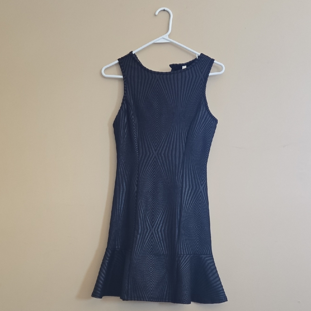 Tyche Black Textured Mini Dress